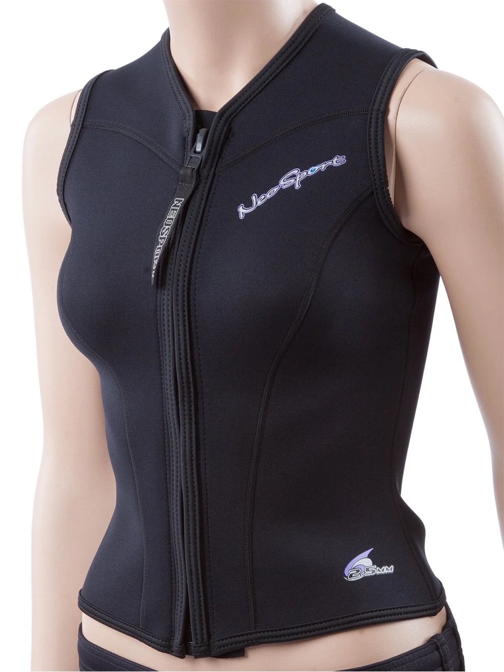 Neosport 2.5mm Zip Front Women's Wetsuit Sport Vest Size 4 in Black